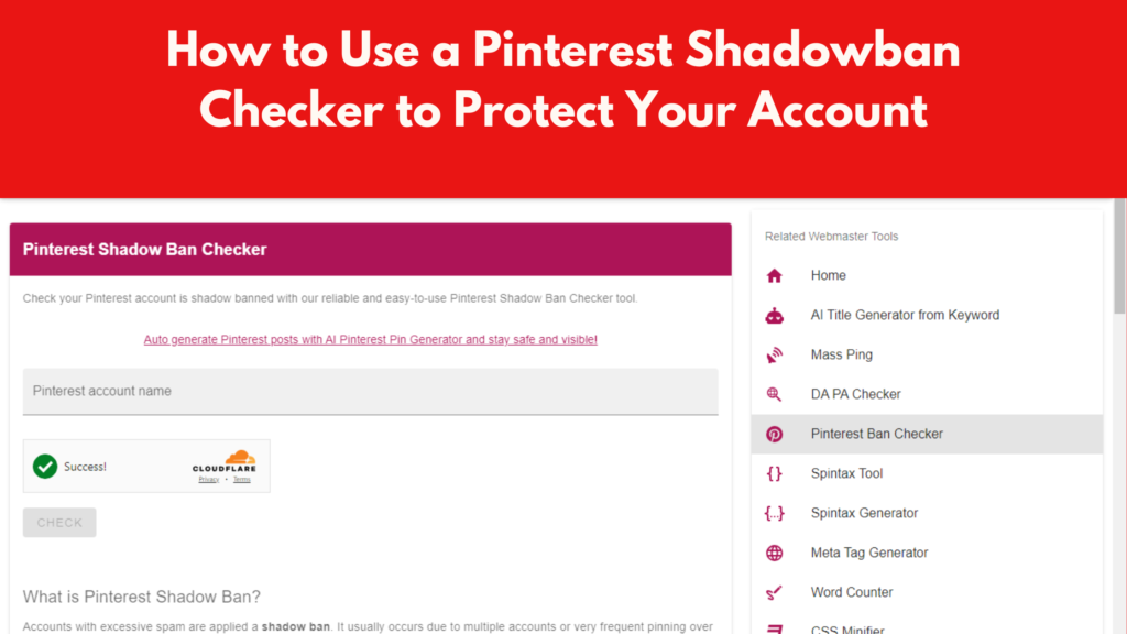 Pinterest Shadowban Checker