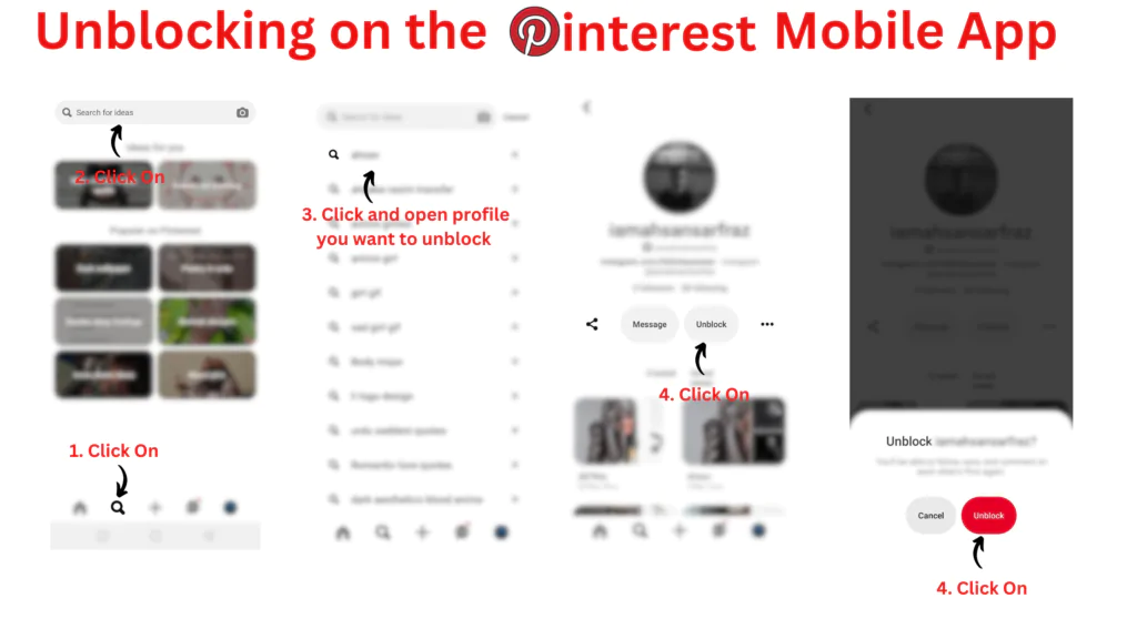 How to unblock people on pinterest